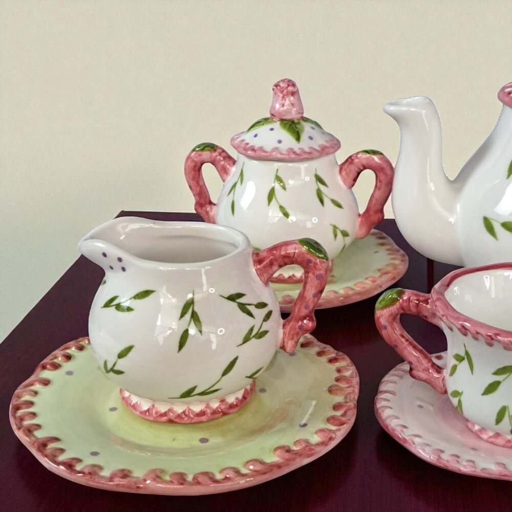 Milson And Louis Hand Painted Original Tea Set Ceramic Tea Party Teapot & More - Picture 6 of 13